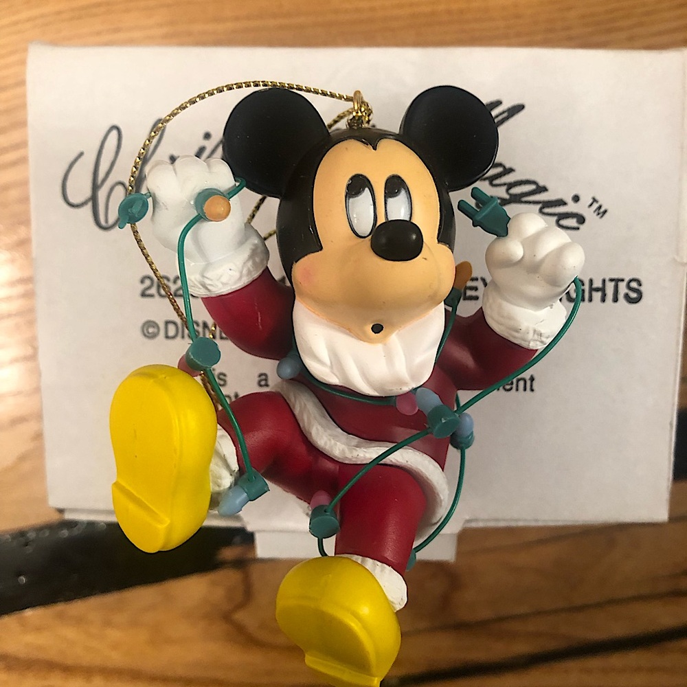 Disney Vintage Collectable Mickey Mouse with Lights Christmas Ornament